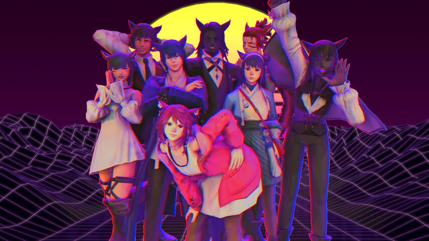 Synthwave group shot